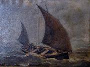Georges Jansoone Seascape with smack Spain oil painting artist